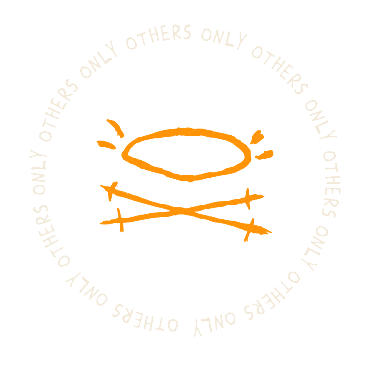 Others Only orange halo and crossed marks crest